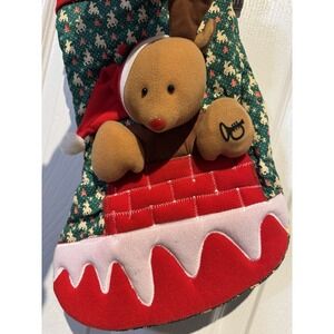 Vintage Holiday Classics Reindeer Christmas Stocking 3D Plush Dynasty‎